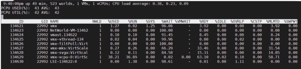 esxtop de la maquina que acabamos de crear con la cpu limitada